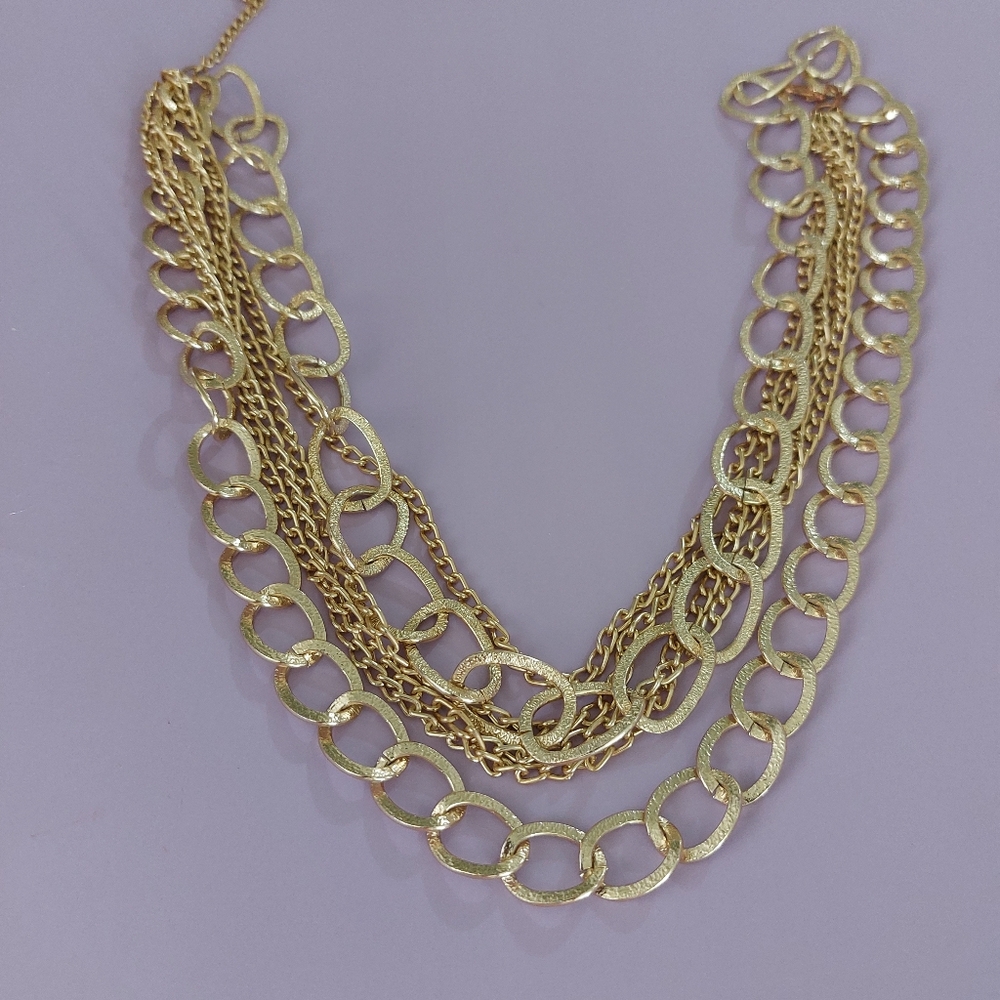 Multi-strand Goldtone Chain Necklace